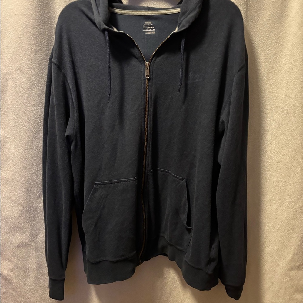 Nike Men's Dark Blue Zip-Up Sweater